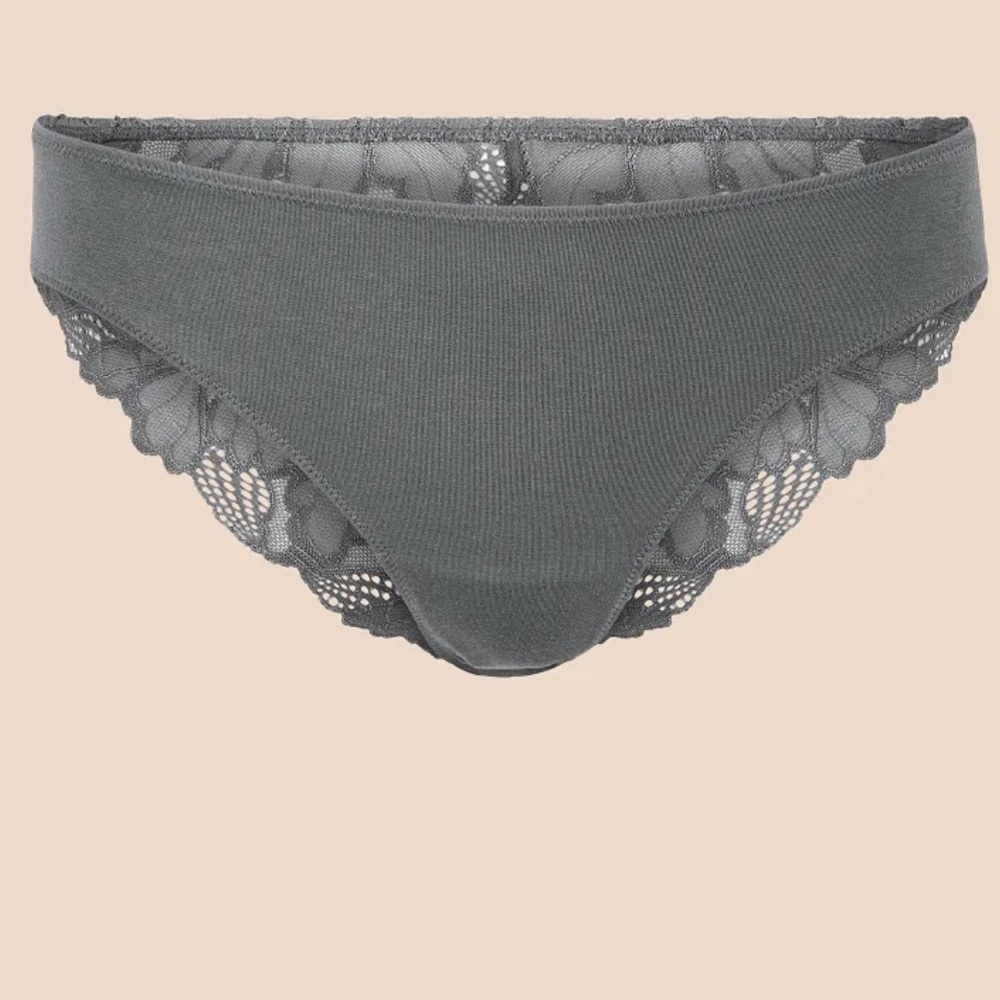 Adore Me Teagan Charcoal Gray Bikini Panty